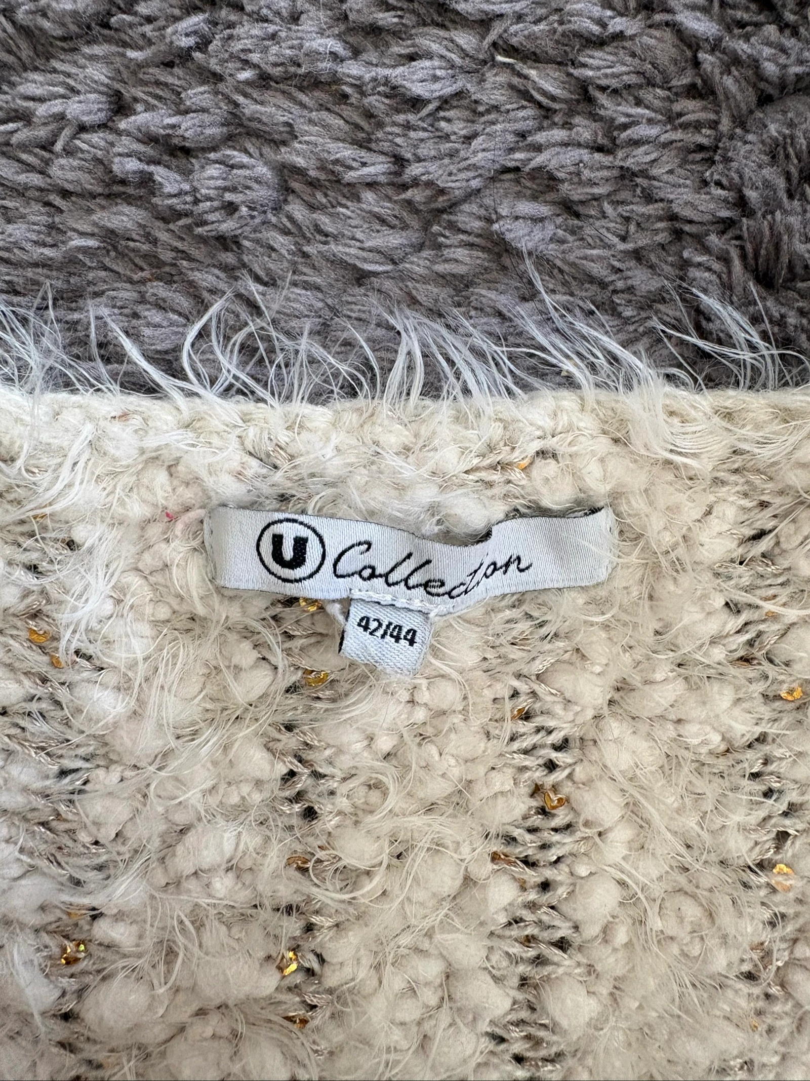 Women's sweater size 42/44 ecru boucle knit U Collection – photo 6